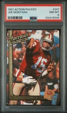 1991 ACTION PACKED #247 JOE MONTANA PSA 8 SAN FRANCISCO 49ERS FOOTBALL CARD