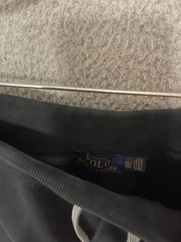 Pantalones cortos deportivos Polo Ralph Lauren para hombre talla 3XL altos negros de felpa francesa con cordón Foto 2 de 4