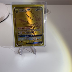 limited edition pokemon gold plated trading card 143/149 Solgaleo Gx main image 1
