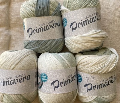Lot of 5, LANA GROSSA PRIMAVERA Yarn, 100% Cotton, 100gm, Col#109, Multicolor