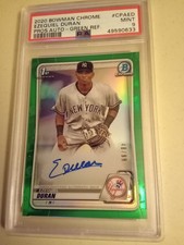 2020 Bowman Chrome Ezequiel Duran #48/99 GREEN AUTOGRAPH #CPA-ED Graded PSA 9