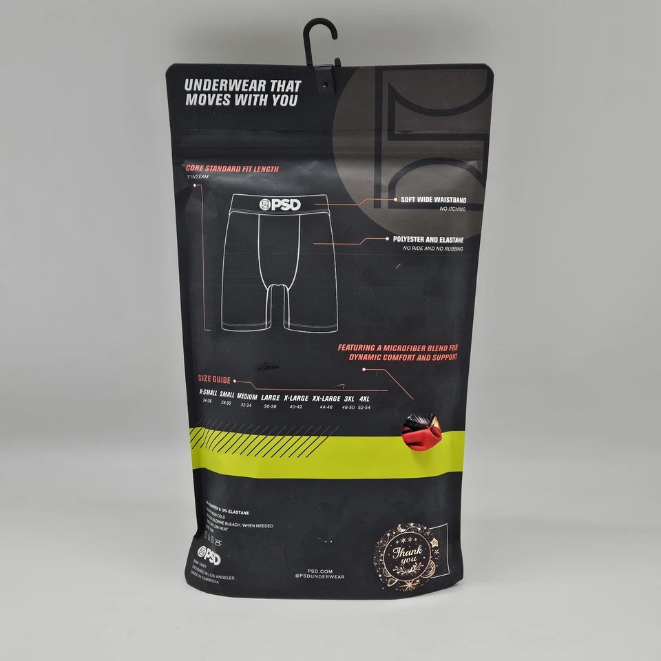 3 Pack PSD Underwear Micro Mens Small Core Standard Boxer Briefs Black Navy Pink - Image 2 of 4