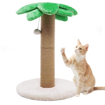 Small Cat Scratching Posts Kitty Coconut Palm Tree for Cats and Kittens - Nat...