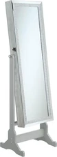 Coaster Home Furnishings Elle Wood Cheval Mirror Jewelry Storage Full-Len SILVER
