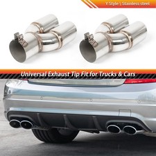 2pcs Stainless Steel Exhaust Tips 3 Inlet 3 Outlet 9.5 Overall Long Tailpipe 2pcs Stainless Steel Exhaust Tips 3 Inlet 3 Outlet 9.5 Overall Long Tailpipe