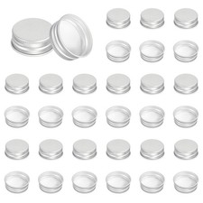 36Pcs 32mm Metal Round Screw Lids Aluminum Mason Jar Lids Silver Tone