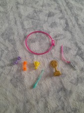 Barbie Gymnastics Accesories Bundle Hula Hoop Trophies Dumbells Wand