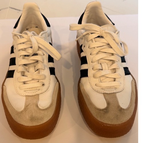 Adidas Samba Sambarose White Black Gum Platform Sneakers Shoes AQ1134