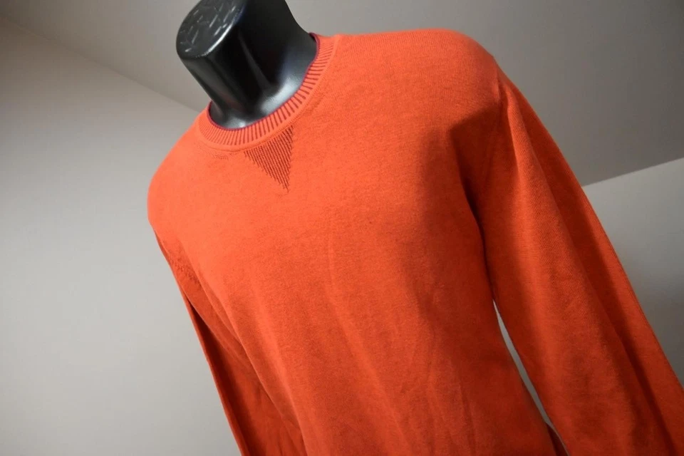 Bobby Jones Crew Neck Pima Pullover Sweater Golf Orange Mens Size Large - Imagem 2 de 4
