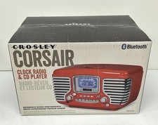 Crosley Corsair Clock Radio CD Bluetooth Retro Red AM-FM UNOPENED IN BOX CR612D