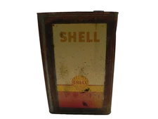 VINTAGE SHELL OIL COMPANY 5 GALLON MOTOR OIL CAN FOR DISPLAY EMPTY PRE-OWNED
