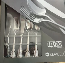 Luxury 45-Piece Silverware Set, 18/10 Stainless Steel, Service for 8, Mirror ...
