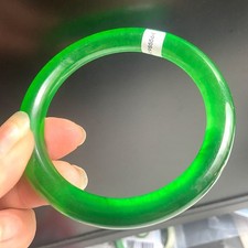 Certified Icy Green Burma Jadeite 71mm Natural Grade A jadeite Bangle 5546