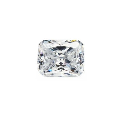 Rectangle Faceted Cubic Zirconia Radiant Cut Transparent White Cubic Zirconia