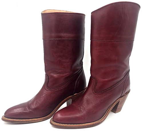Frye 7310 Vintage Cowboy Western Stiefel 3G09798 Rot Leder High Heel 8,5 B Hergestellt in den USA