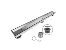 RELN 28 in. Stainless Steel Linear Shower Drain with Tile Insert Drain-Missing