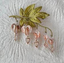 Michael Michaud, Brooch Bleeding Hearts,Handmade