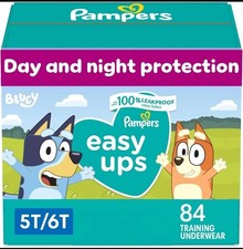 Pampers Easy Ups Bluey Potty Training Pants Boys Size 5T-6T, 84 Count