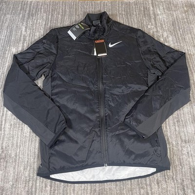 Nike Aerolayer Jacket Mens Medium Black Insulated Running Full Zip BV4874-010