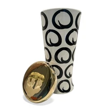 Bitossi Flavia Montelupo OMEGA Vase for Crate & Barrel Black & White; ca.1980