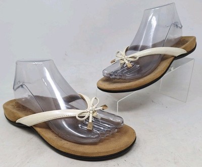 Vionic Womens Bella White Patent Leather Flip Flop Comfort Sandals Size 7