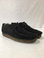 Clarks Originals Wallabee Shoes Mens Size 9.5G Suede Black Moccasin Lace Up Shoe