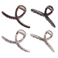 4Pcs Medium Hair Claw Clips for Women   Dark  Light Brown Strong Hold for Thin
