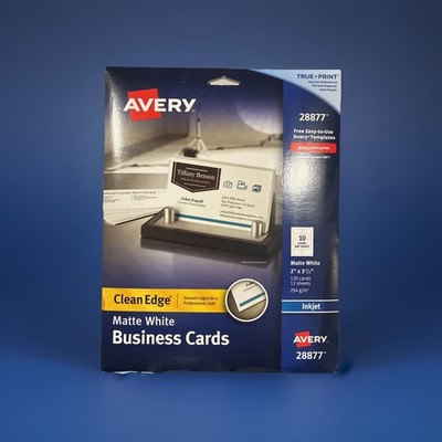 Avery Ink Jet Matte White Clean Edge Business Cards 28877 120 Count