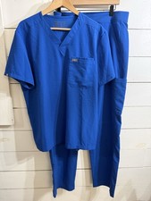 Figs Scrubs Royal BLUE 2 Piece Set: Men s Shirt Size Large Pants Size XL