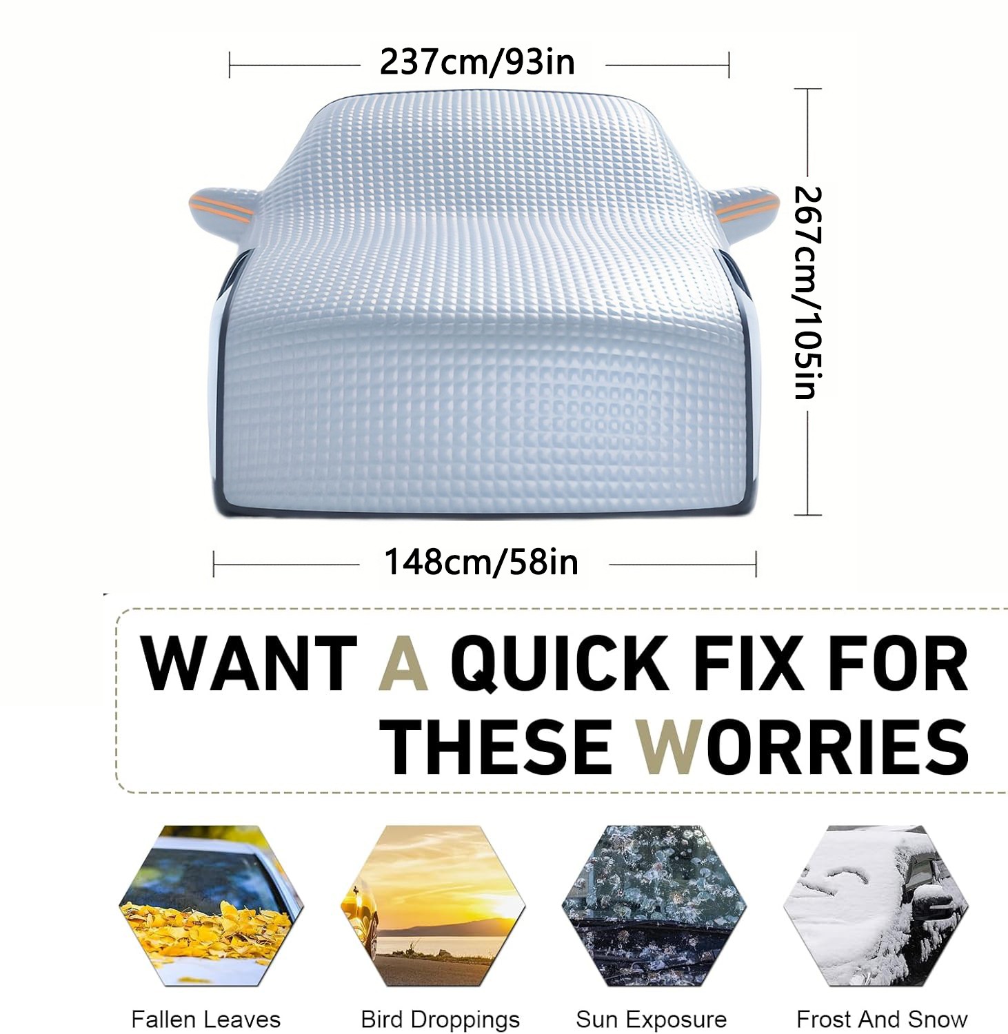 Car Thick Windshield Cover Protector Winter Snow Ice Rain Frost Guard Sun Shade