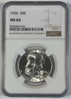 1956 Franklin Half Dollar Coin NGC MS 64
