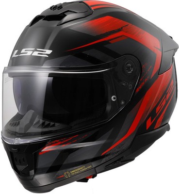LS2 Stream II Full Face Motorcycle Helmet Fury Gloss Black/Red Small