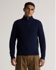 QUINCE Mongolian Cashmere Quarter Zip Sweater Men  s Size XL Navy Blue NWT