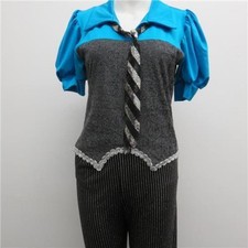 Dance Costume Medium Adult Turquoise Dansco Jazz Tap Musical Glitter Suit