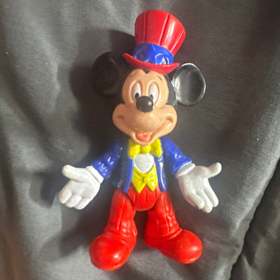 Disney Mickey Mouse Figurine 4'' Red White Blue Outfit Top Hat