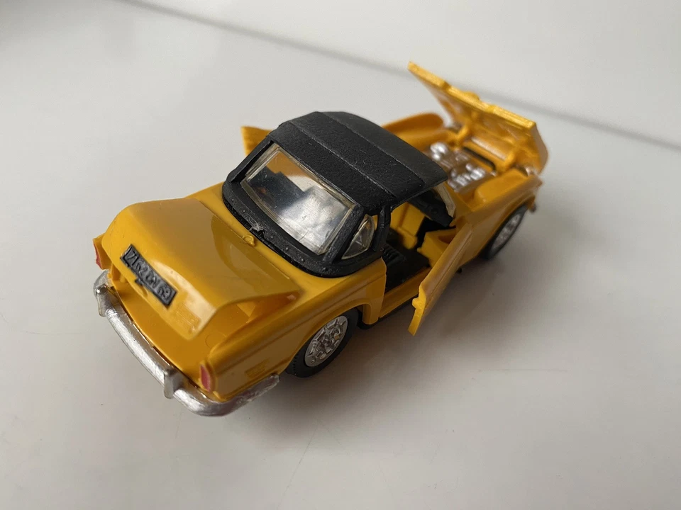 MINIATURE NOREV MODELE  TRIUMPH TR5  jaune  N° 144  PLASTIQUE /SANS BOÎTE. TBE - Photo 2/4