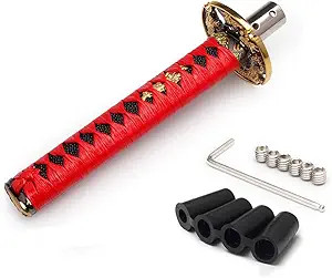 Sword Shift Knob Shifter Cortex disc Universal Fit for Manual Cars Red + Black