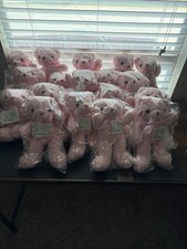 Pink Plush Teddy Bear Stuffed Animal Plush Bear with Tag, Black Eyes, Animals