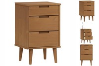 Nachttisch Molde Braun 40X35X65 Cm Massivholz Kiefer