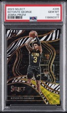2023 PANINI SELECT ZEBRA PRIZM #295 KEYONTE GEORGE PSA 10