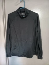 EDDIE BAUR WOMANS TURTLENECK SHIRT LONG SLEEVES GRAY POCKETS SIZE L