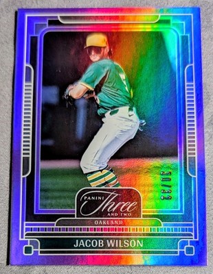 Jacob Wilson - Purple Foil Refractor 30/32, 2025 Panini Three and Two,  A's