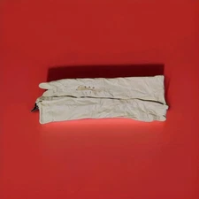 Vintage white leather & pearl buttons full length opera gloves