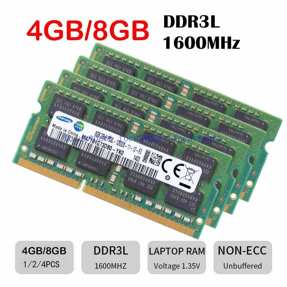 4GB 8GB 16GB DDR3L-1600 MHz PC3L-12800S SO-DIMM Laptop Memory 204