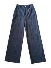 Zara Woman Dress Trouser Pants Black Wide Leg Straight Women s Size XS 26x30 NWT