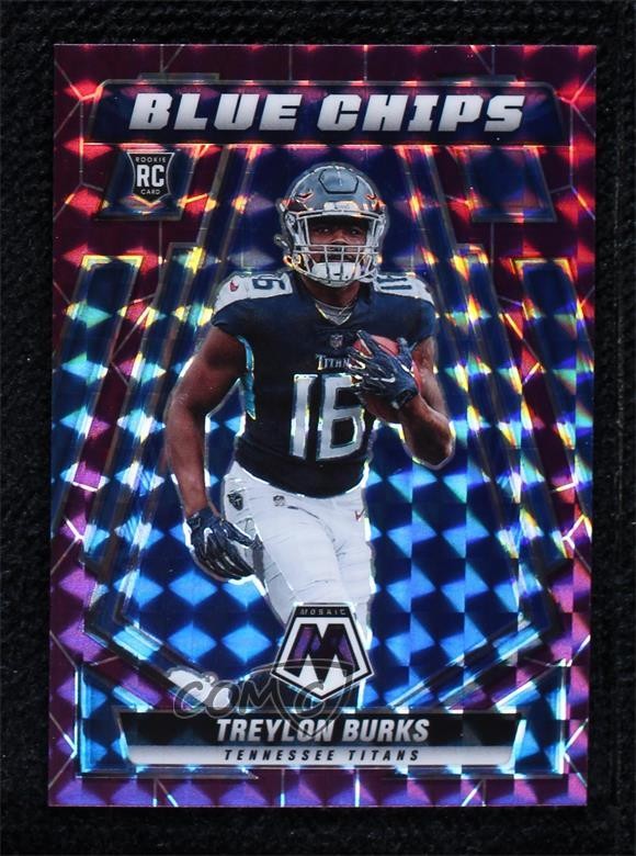 2022 Panini Mosaic Blue Chips Purple Prizm 42/49 Treylon Burks Rookie RC lw9