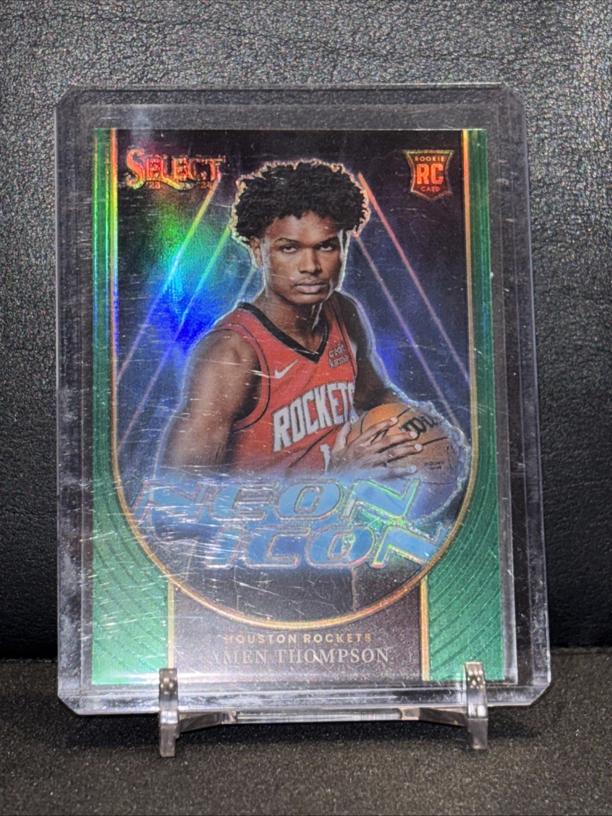2023-24 Panini Select - Neon Icons Amen Thompson #20 Green Prizm (RC)