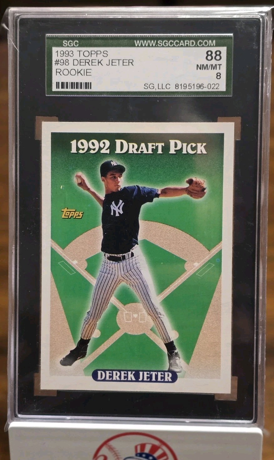 1993 Topps Draft Pick #98 Derek Jeter RC SGC 8 NY Yankees HOF NM/MT 88