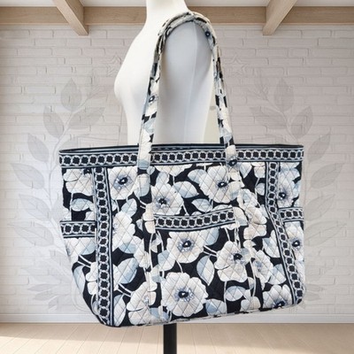   vera bradley Camellia Get Carried Away / Going XL LARGE TOTE Black White