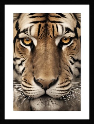 Soft Tiger Framed Wall Art Poster Canvas Print Picture